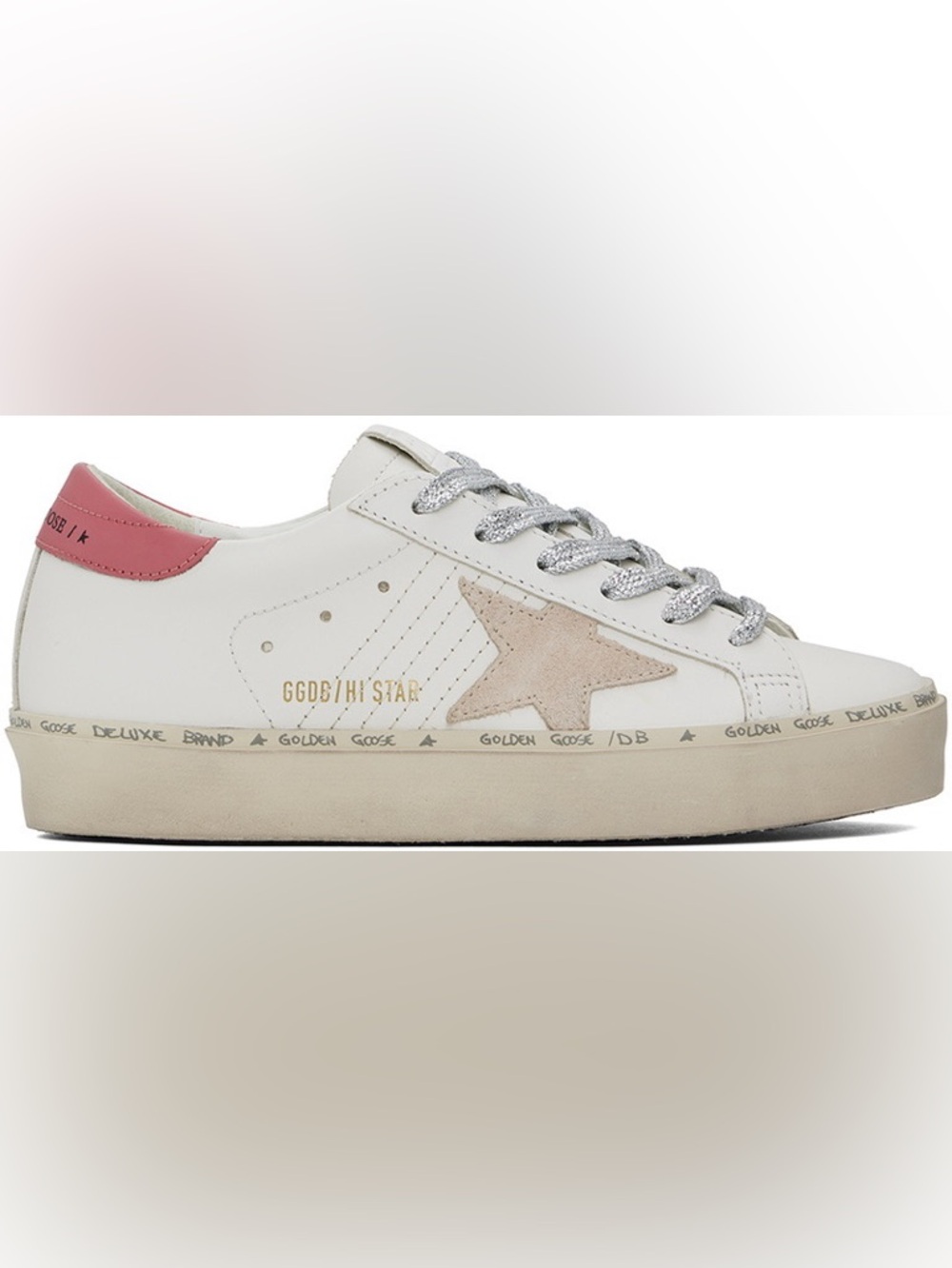 - NEW Golden Goose White & Pink Hi Star Classic Sneakers BT